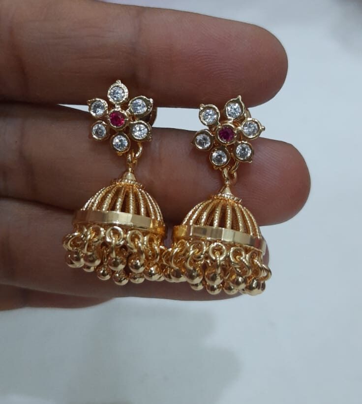 Diamond replica Jhummka