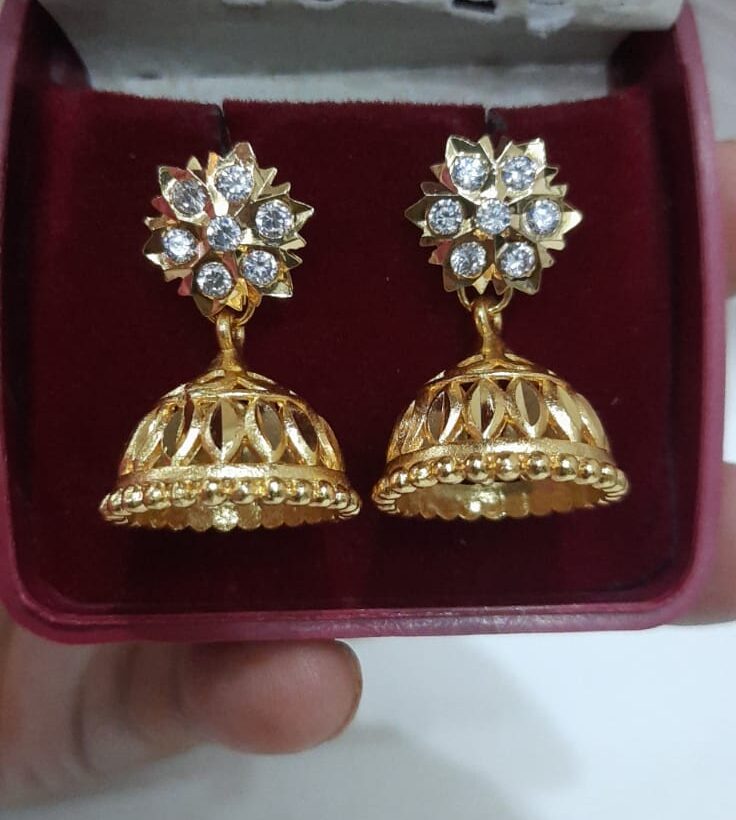 Impon White stone stud jimmiki - Image 2