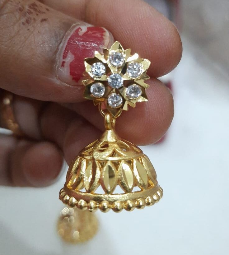 Impon White stone stud jimmiki - Image 3