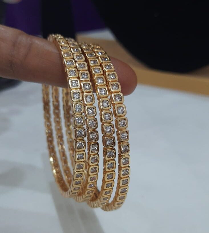 Impon White stone Bangles