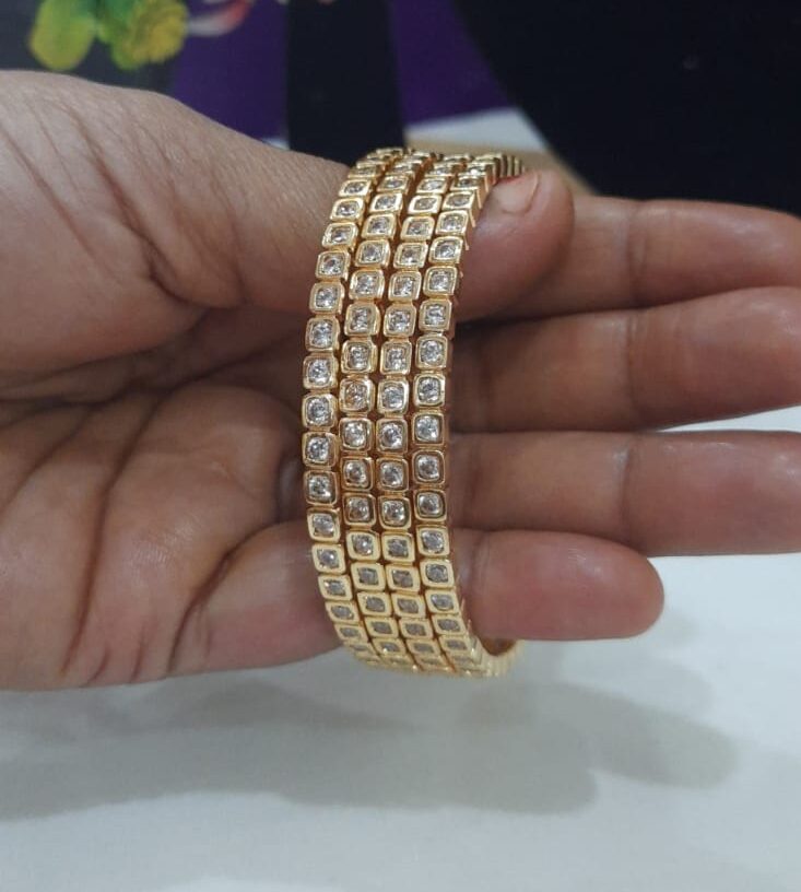 Impon White stone Bangles - Image 2