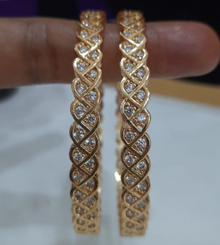 Impon White Stone Bangles