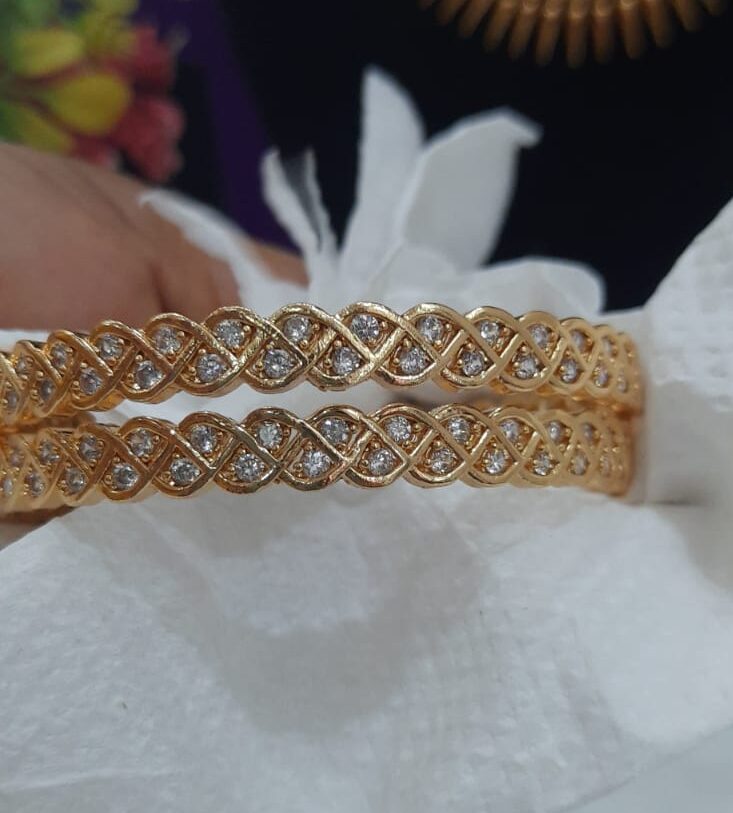 Impon White Stone Bangles - Image 3