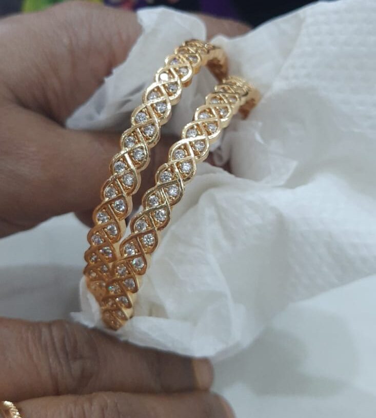 Impon White Stone Bangles - Image 2