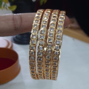 impon white stone bangles close type