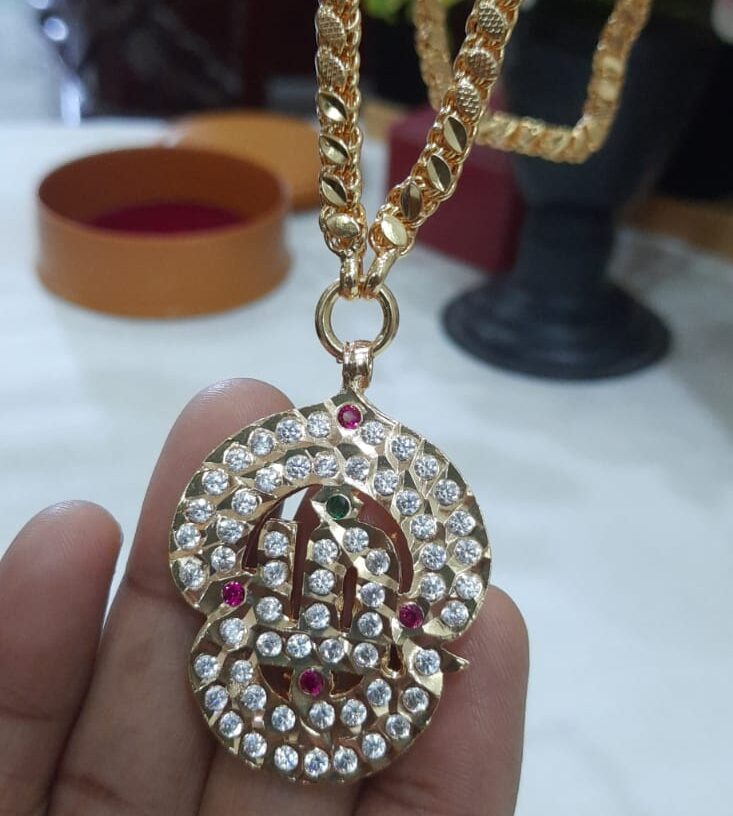 impon om dollar with badam pattern chain - Image 2