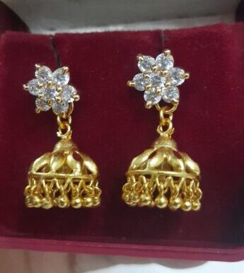 white stone Jhumka - Image 2