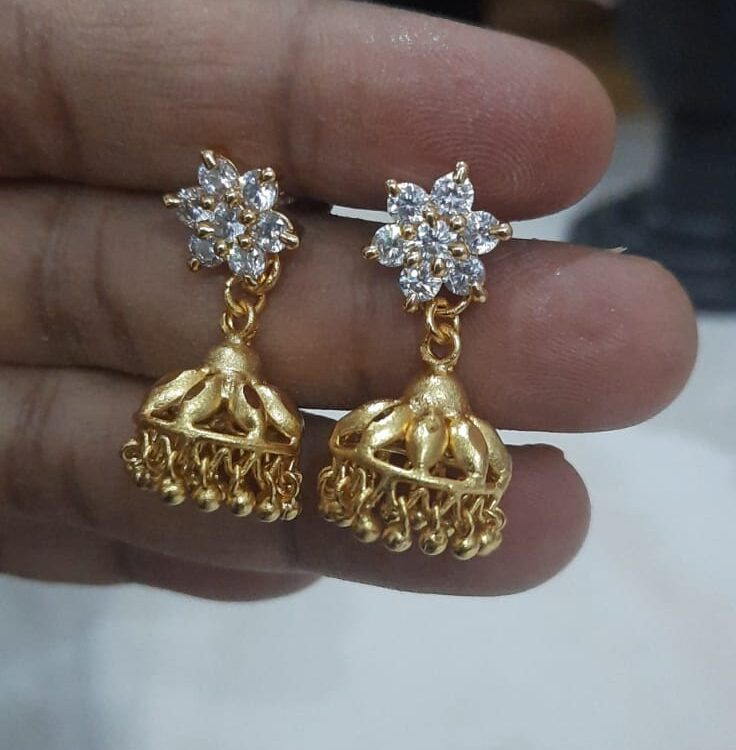 white stone Jhumka