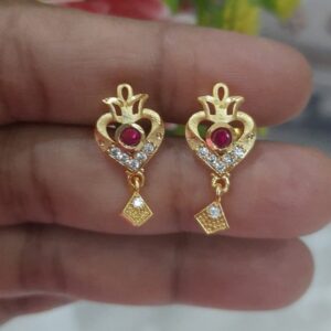 Royal Heart Stone Earring