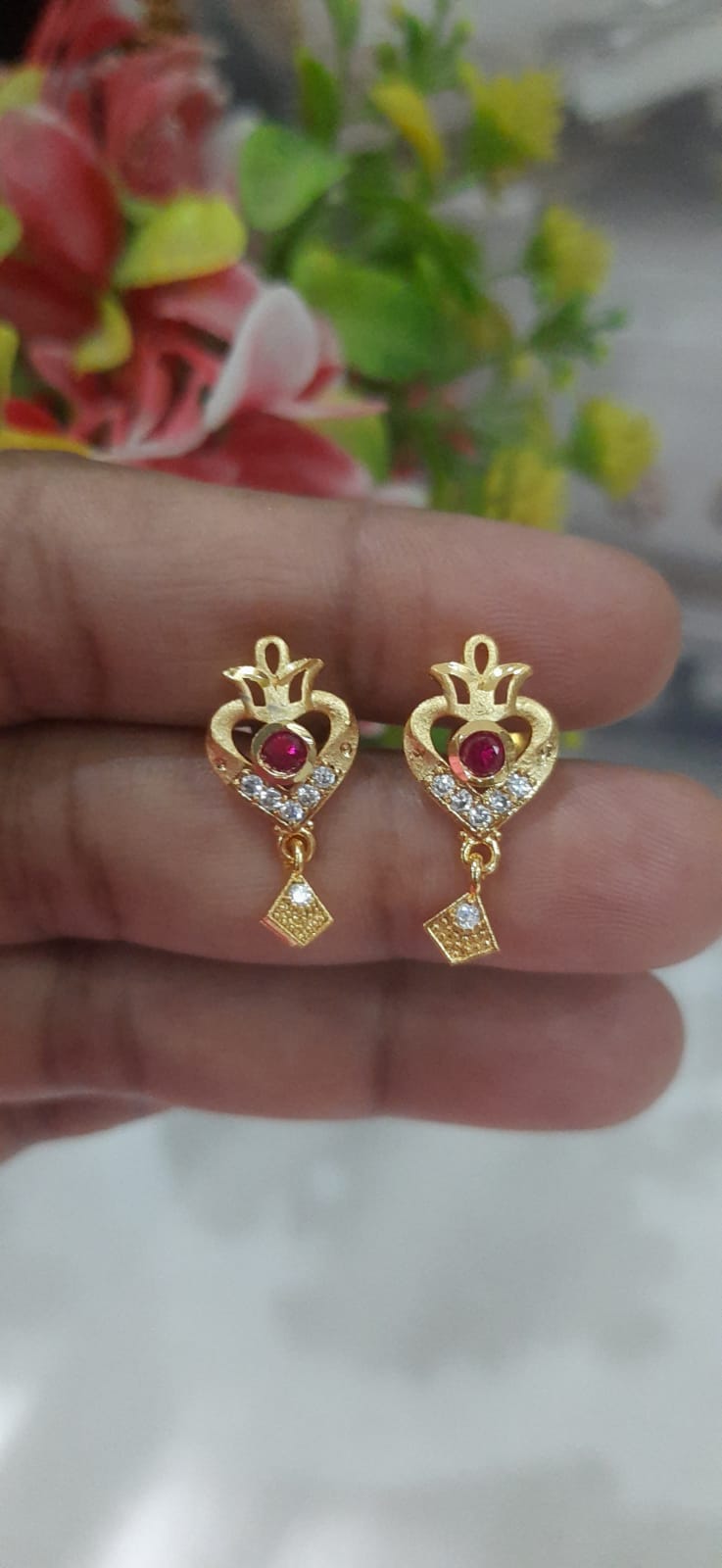 Royal Heart Stone Earring