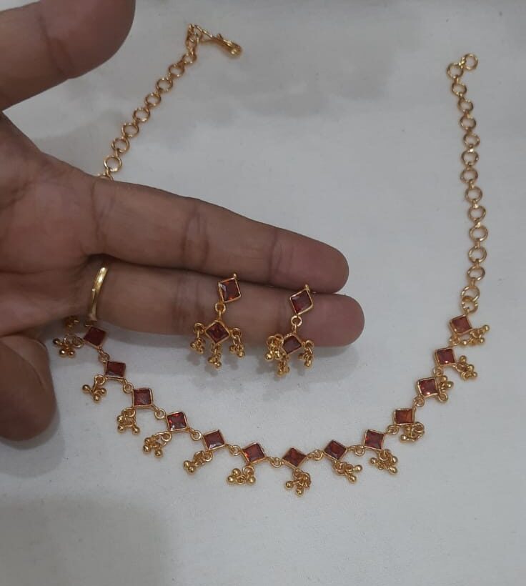 cute ruby stone necklace - Image 4