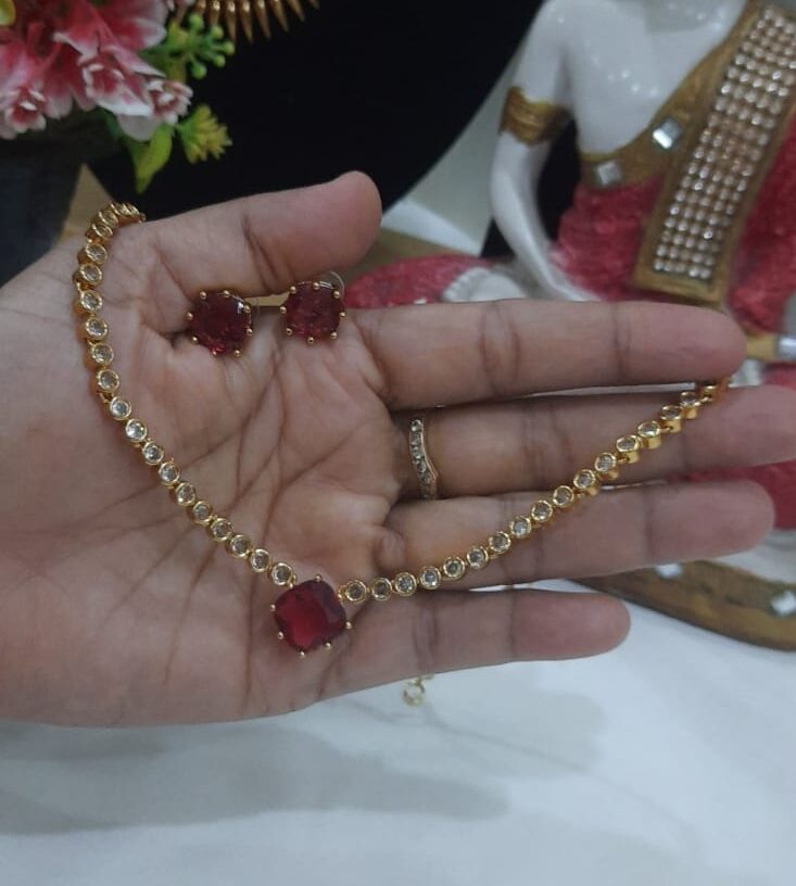 ruby stone necklace