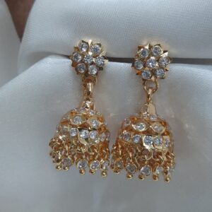 premium Impon White Stone jhummka
