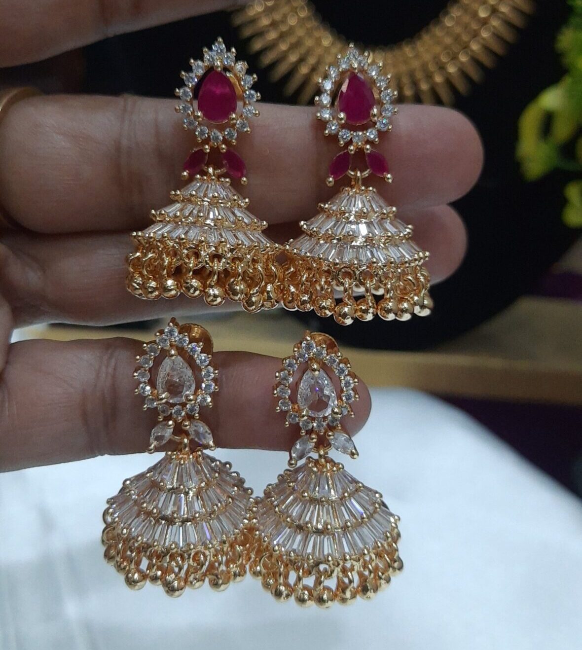 Premium AD Stone Jhummka