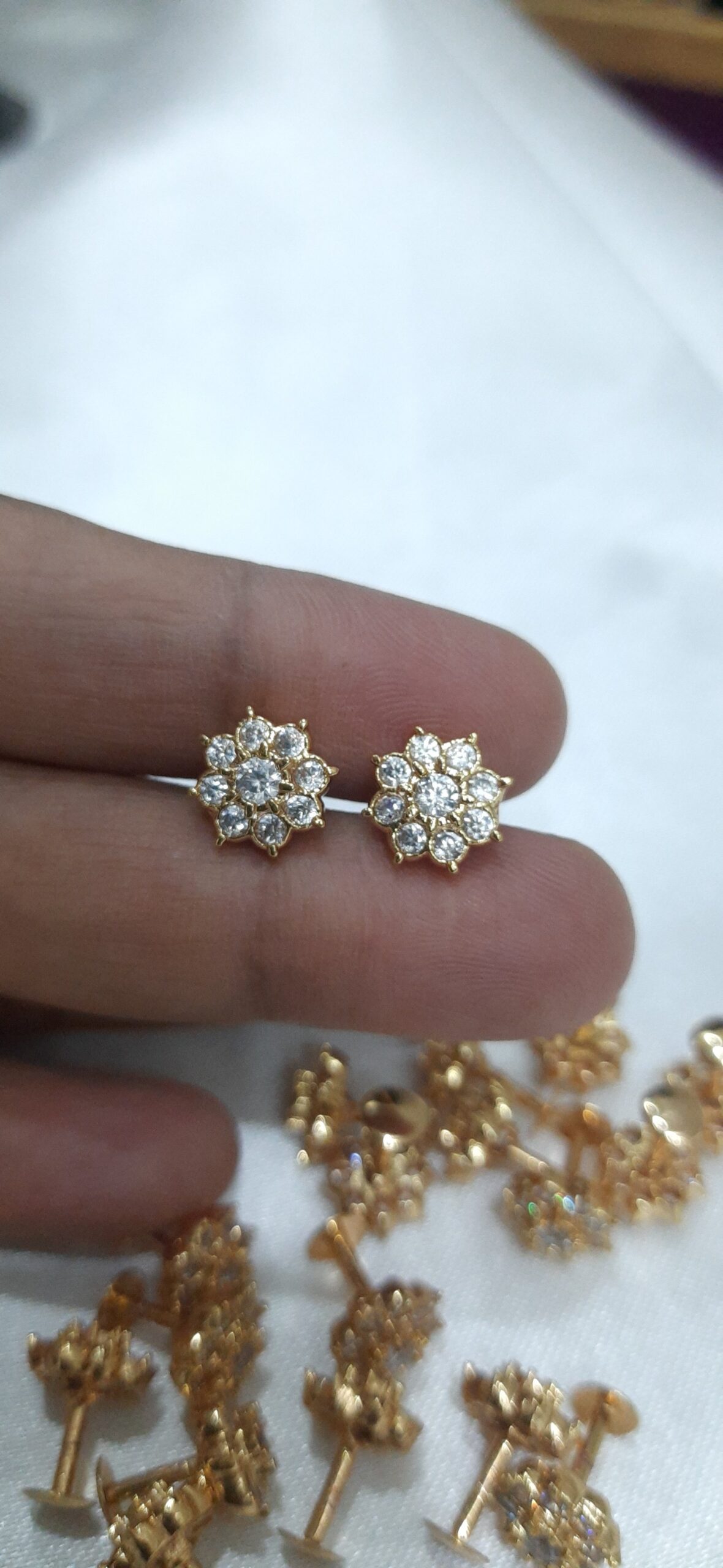 9 Stone impon Diamond Replica Earring