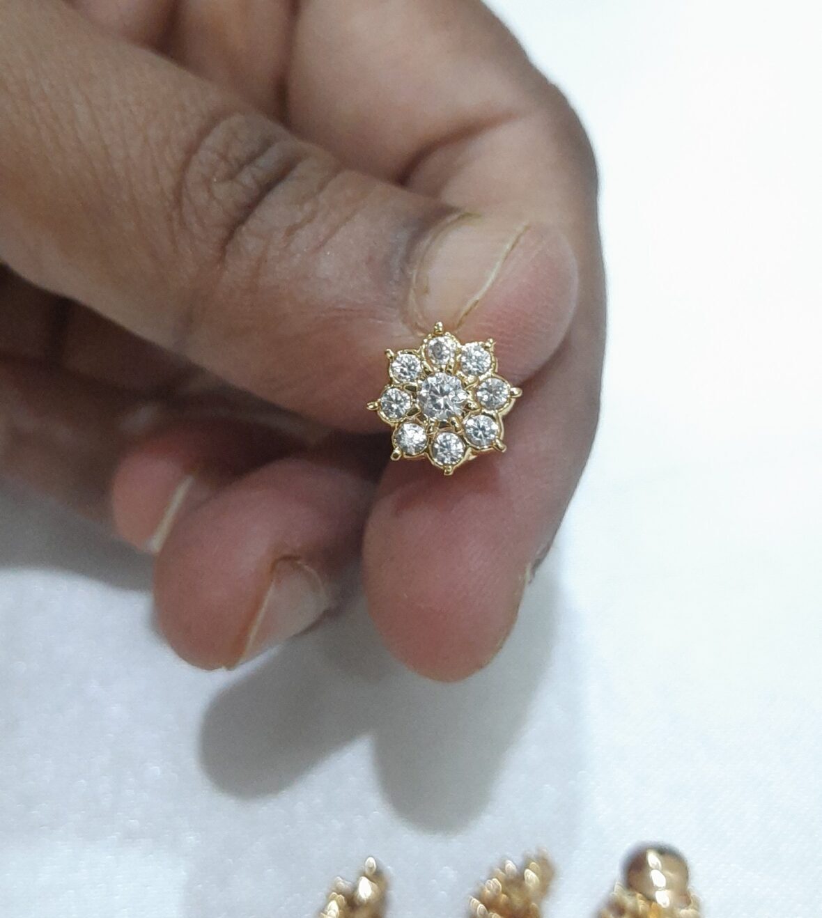 9 Stone impon Diamond Replica Earring - Image 2