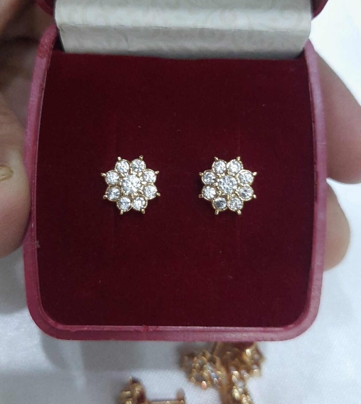 9 Stone impon Diamond Replica Earring - Image 3
