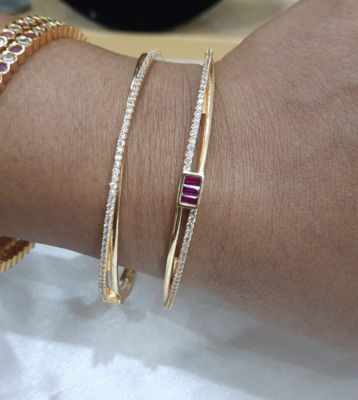 Premium Fancy AD Stone Bangles - Image 2