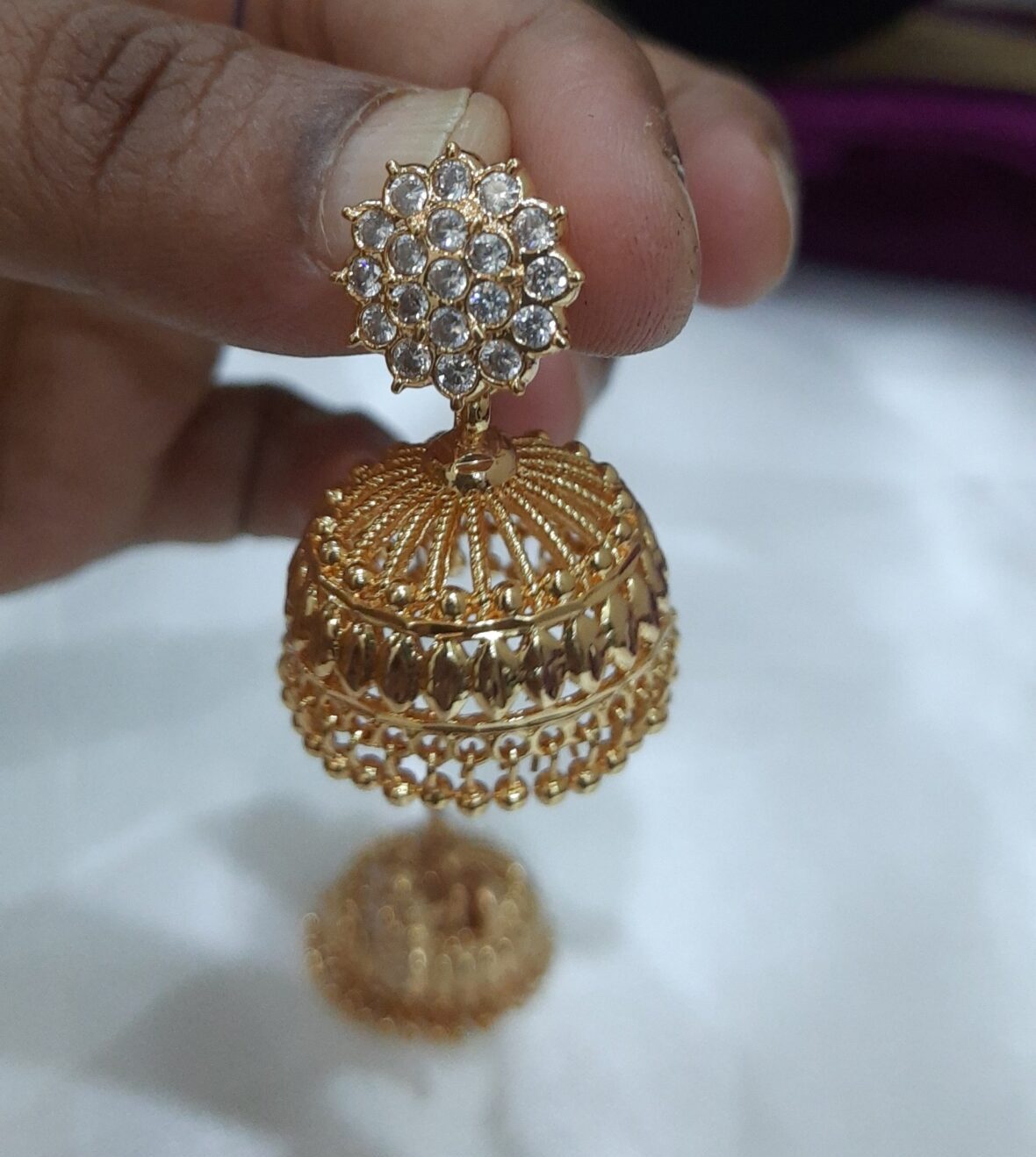 premium Diamond Replica jhummka - Image 3