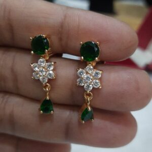 Diamond Replica impon Green stone Earing